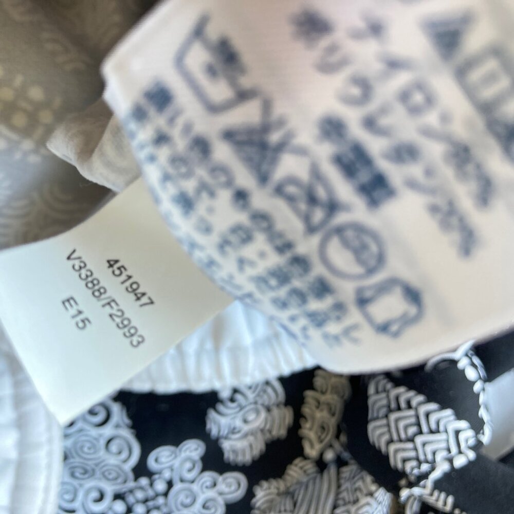 Lands' End Black & White Print Square Neck Halter A-Line Swim Dress 12 Swim Top - Picture 12 of 15